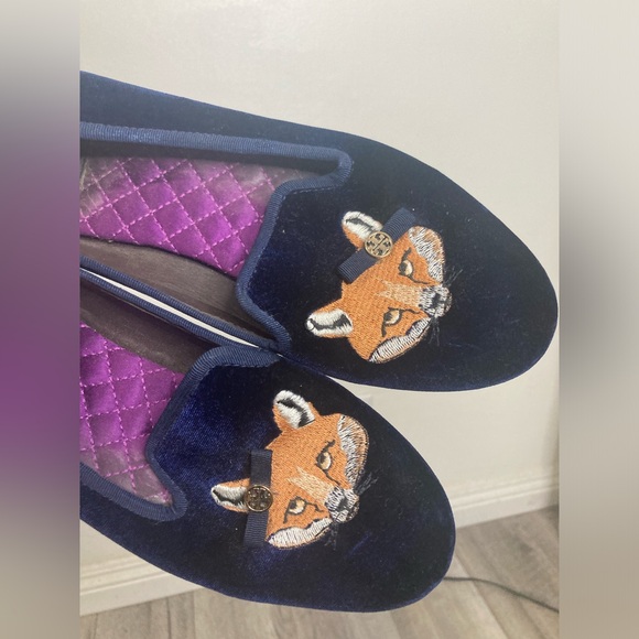 Tory Burch velvet fox slippers flats - Picture 3 of 7
